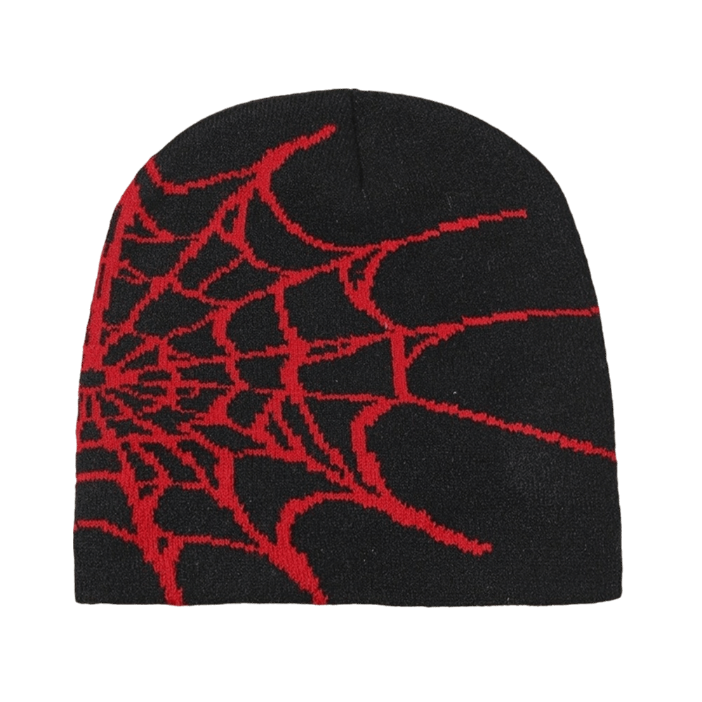 Beanie Cuffed Knit - Y2K Yumuşak Örümcek Ağı Desenli Bere