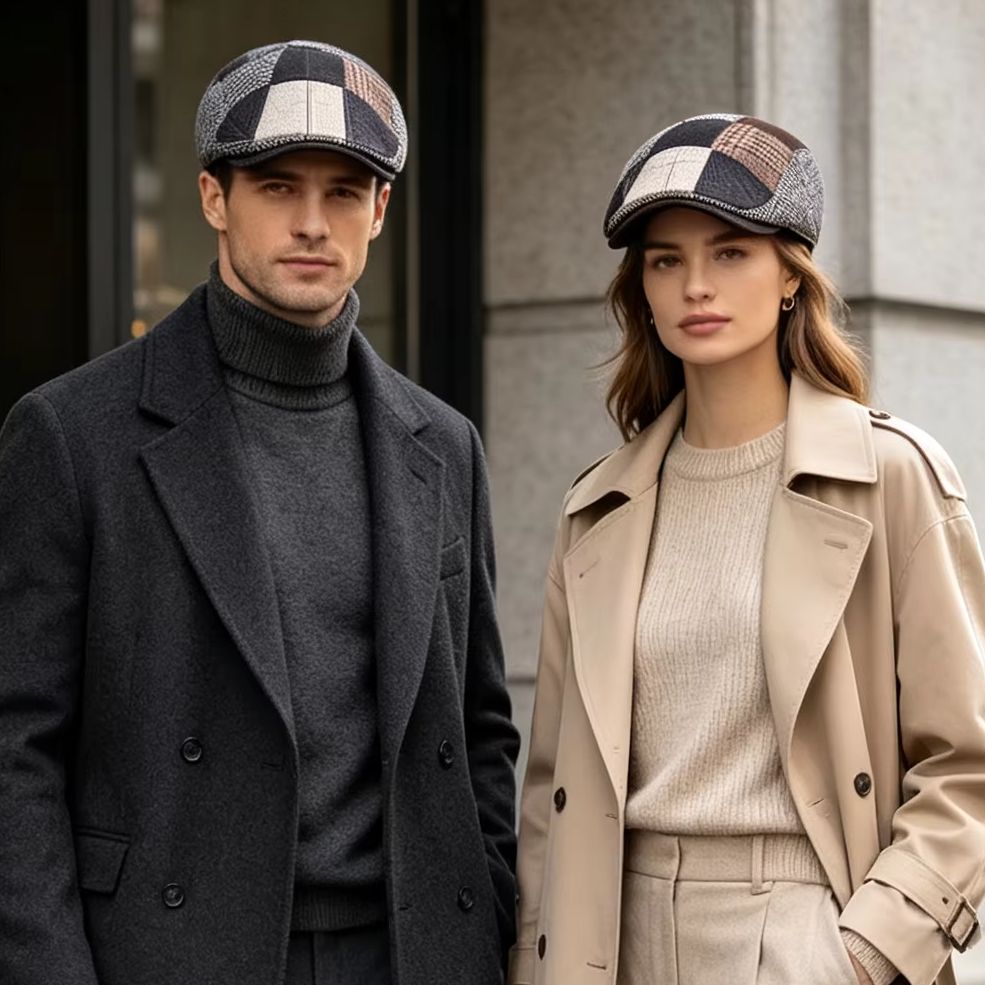 Dad Hat Cotton - High-End Klasik erkek Patchwork Gazeteci Şapkası