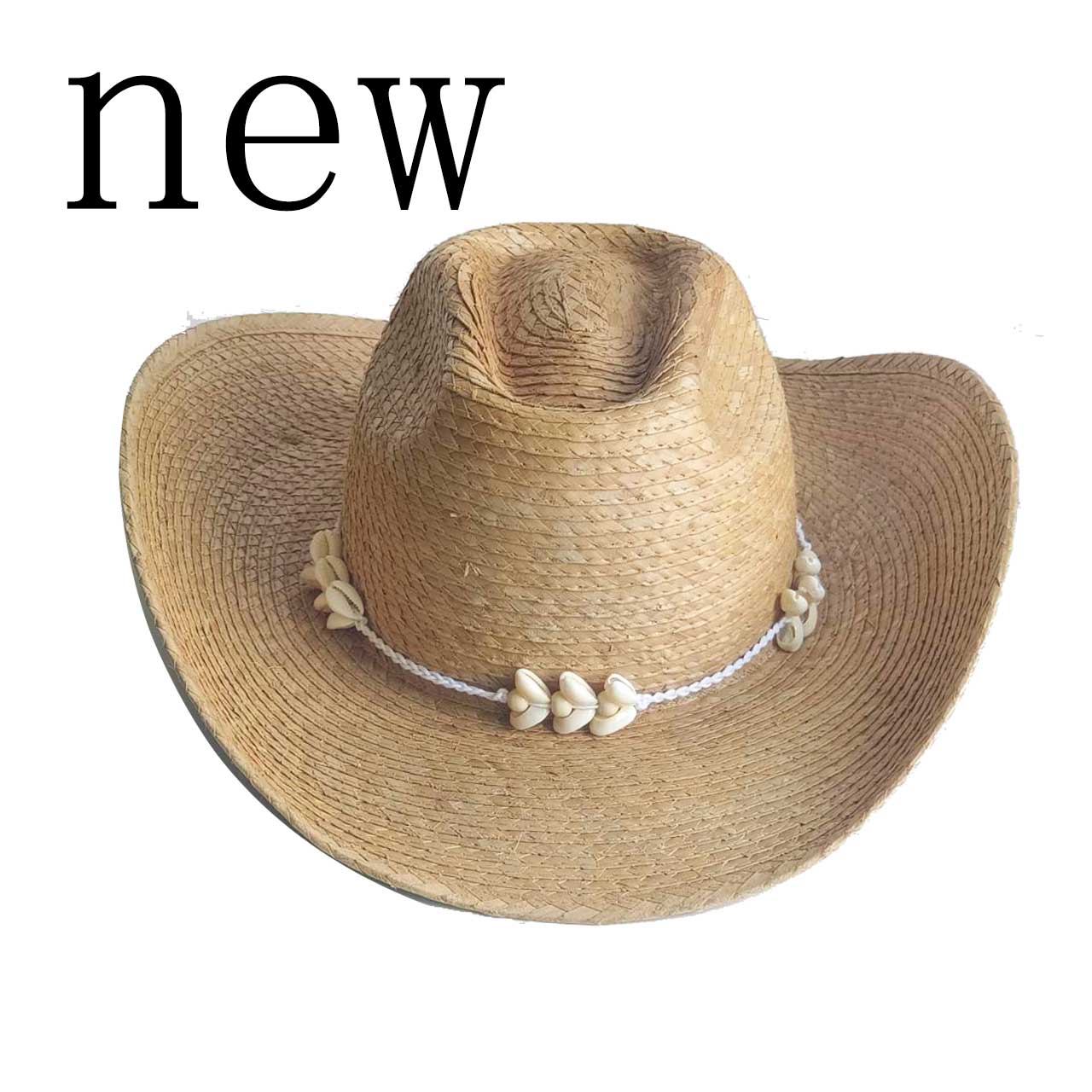 Cowboy Hat Straw - Palmiye desenli kovboy şapkası, hasır şapka,
